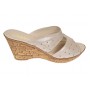 Papuci dama bej din piele naturala cu perforatii decorative si talpa tip pana PAP87BEJ